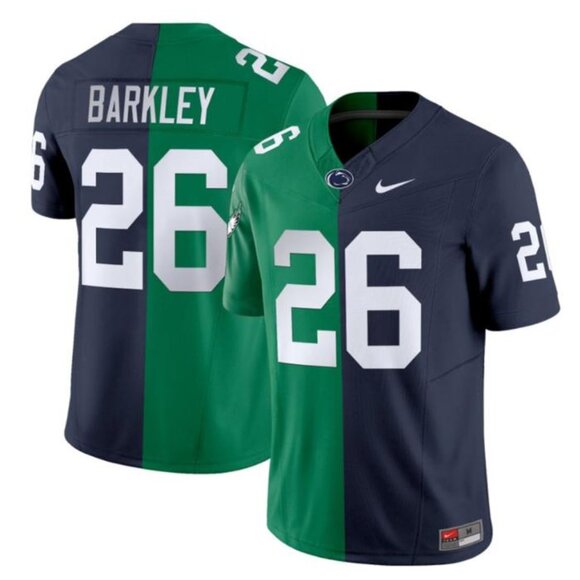 Mens/Youths Saquon Barkley Green Navy  Stitched Jersey - Picture 1 of 1